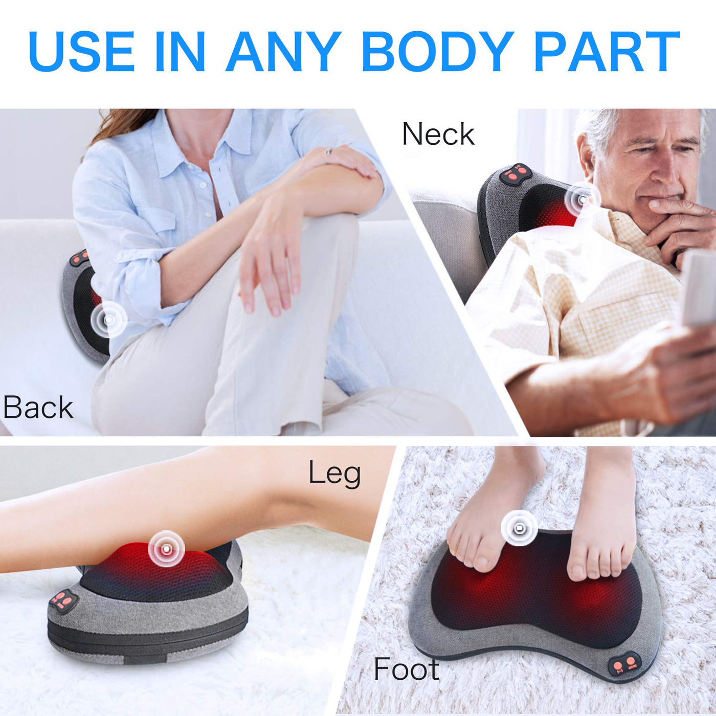 Overheat Protection Device - Safety feature included in the Papillon massage pillow with heat for worry-free use.