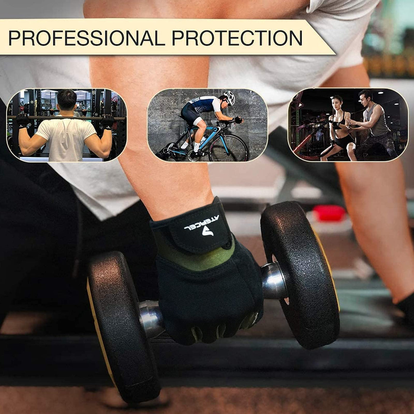 Detail of soft mesh fabric in ATERCEL Workout Gloves, enhancing breathability for workout gloves for weight lifting.