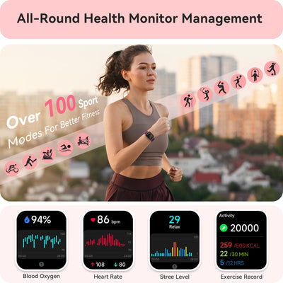 Smart Watch for Women Men, Smartwatch for iPhone & Android Bluetooth (Answer/Call) Built-in Alexa, 1.91" HD Fitness Tracker with 105+ Sport Modes, IP68 Waterproof, Sleep/Heart Rate/SpO2/Stress Monitor - Dreamchaser Headquarters