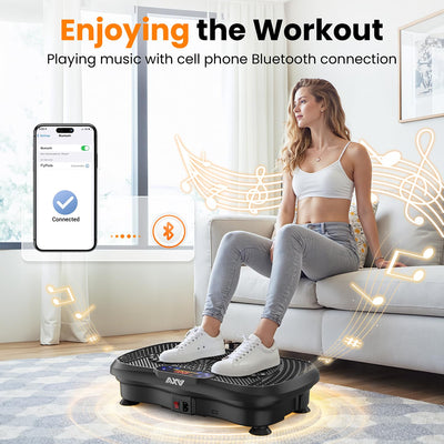 AXV Vibration Plate showcasing its ergonomic design, perfect for a weight loss vibrating platform workout.