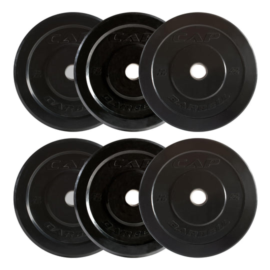 CAP Olympic Bumper Plate Weight Set 100–370LB for Home Gyms