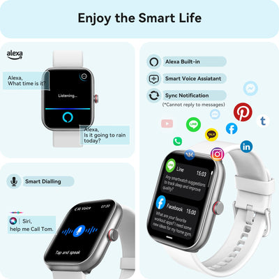 Smart Watch for Women Men, Smartwatch for iPhone & Android Bluetooth (Answer/Call) Built-in Alexa, 1.91" HD Fitness Tracker with 105+ Sport Modes, IP68 Waterproof, Sleep/Heart Rate/SpO2/Stress Monitor - Dreamchaser Headquarters