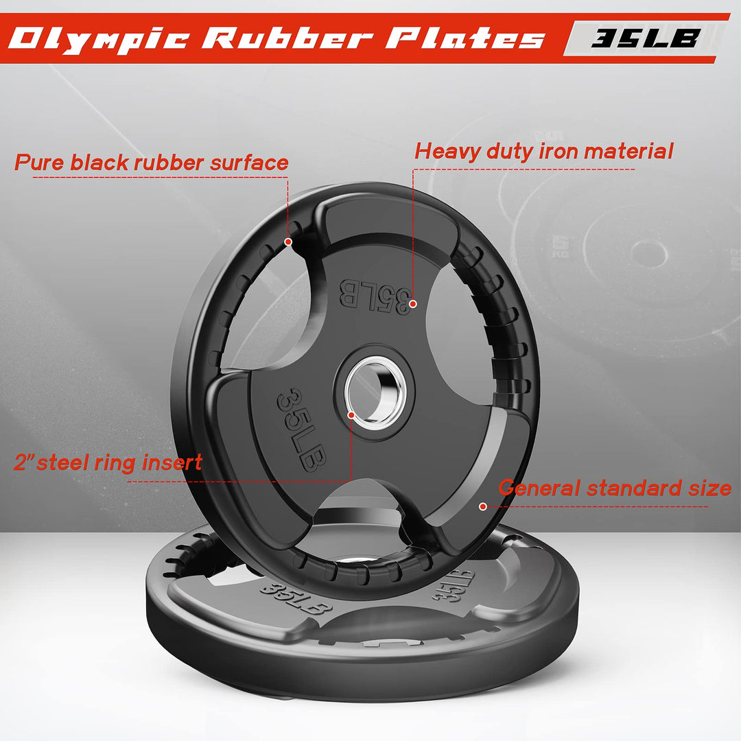 RitFit Rubber Grip Weight Plates – Olympic Plates for Safer, Stronger Barbell Training at Home - Dreamchaser Headquarters