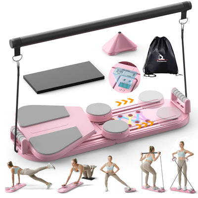 Canlanmu Pilates Board - multifunctional ab board for comprehensive core workouts, featuring multiple exercise tools.