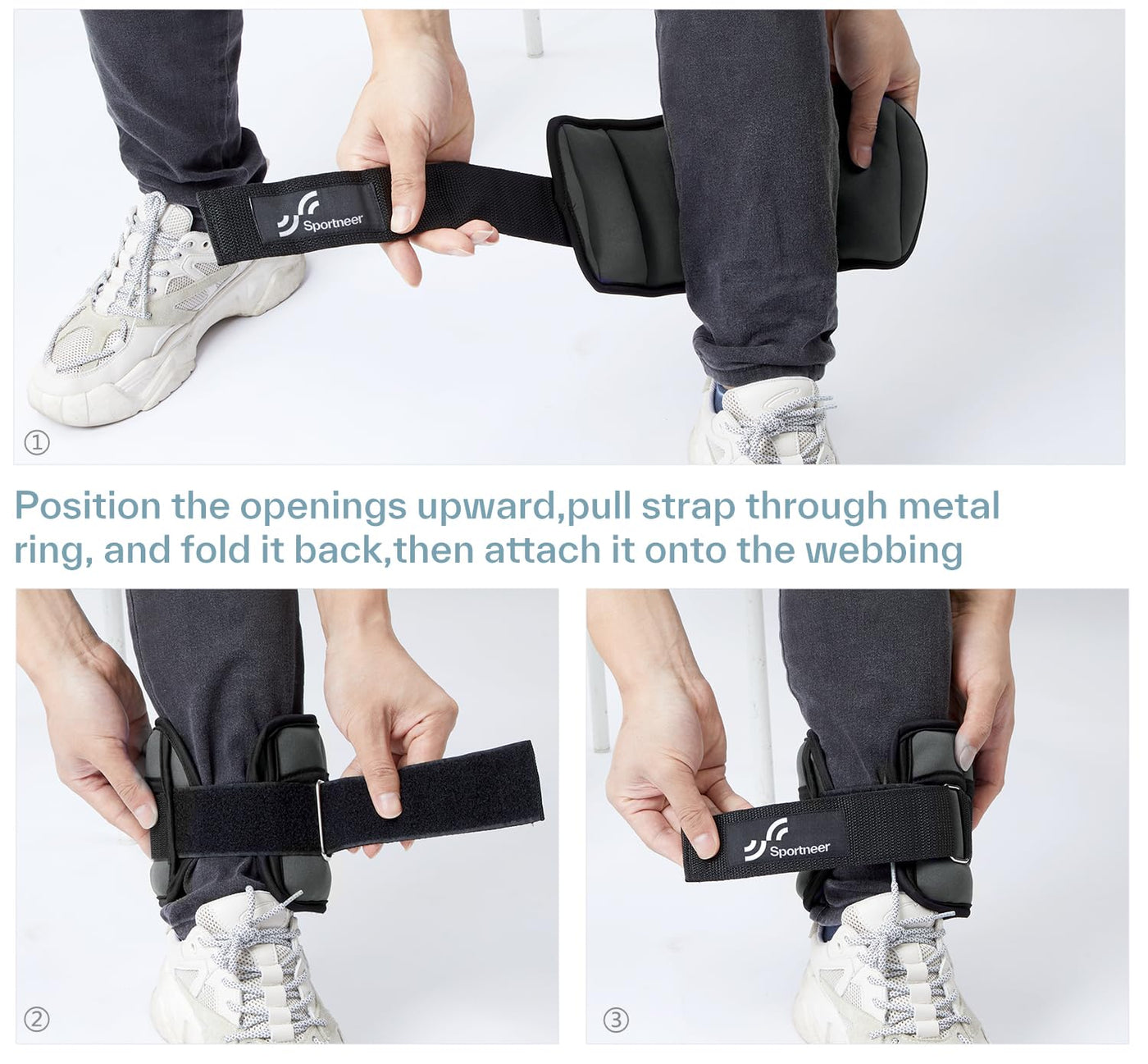 Sportneer Adjustable Weighted Ankle Weights Set 1 Pair 2 4 6 8 10 Lbs Leg Weight Straps for Women Men for Gym,Fitness, Workout,Walking, Jogging,1-5 lbs for Each Ankle, 1 Pair 2-10 lbs (Black) - Dreamchaser Headquarters