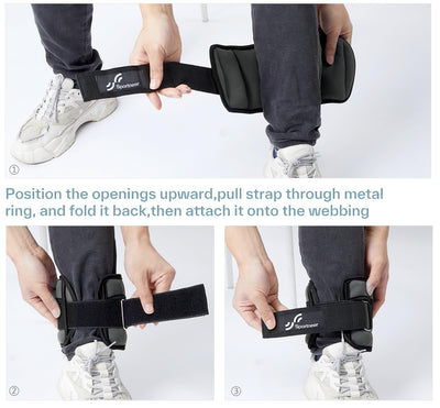 Sportneer Adjustable Weighted Ankle Weights Set 1 Pair 2 4 6 8 10 Lbs Leg Weight Straps for Women Men for Gym,Fitness, Workout,Walking, Jogging,1-5 lbs for Each Ankle, 1 Pair 2-10 lbs (Black) - Dreamchaser Headquarters