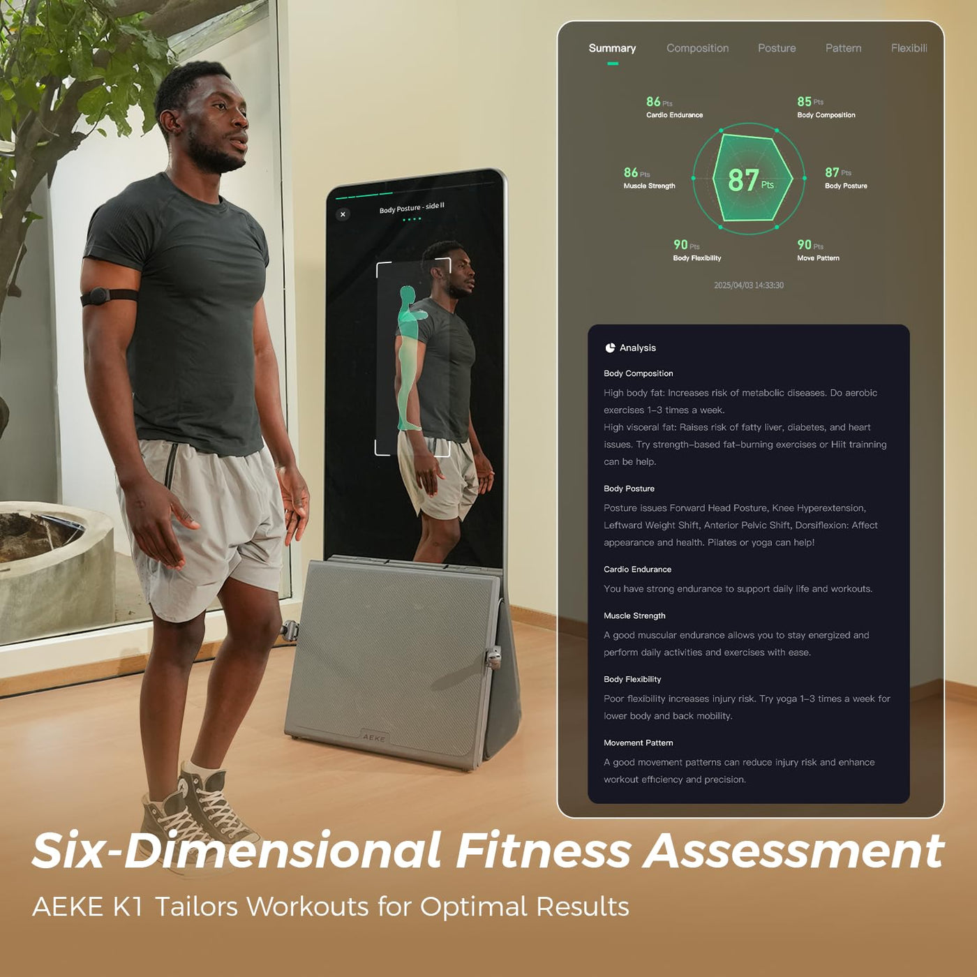 AEKE Fitness Mirror K1- Smart Home Gym System: AI-Powered All-in-One Fitness Machine for Full-Body Strength Training and Personalized Workouts - Dreamchaser Headquarters
