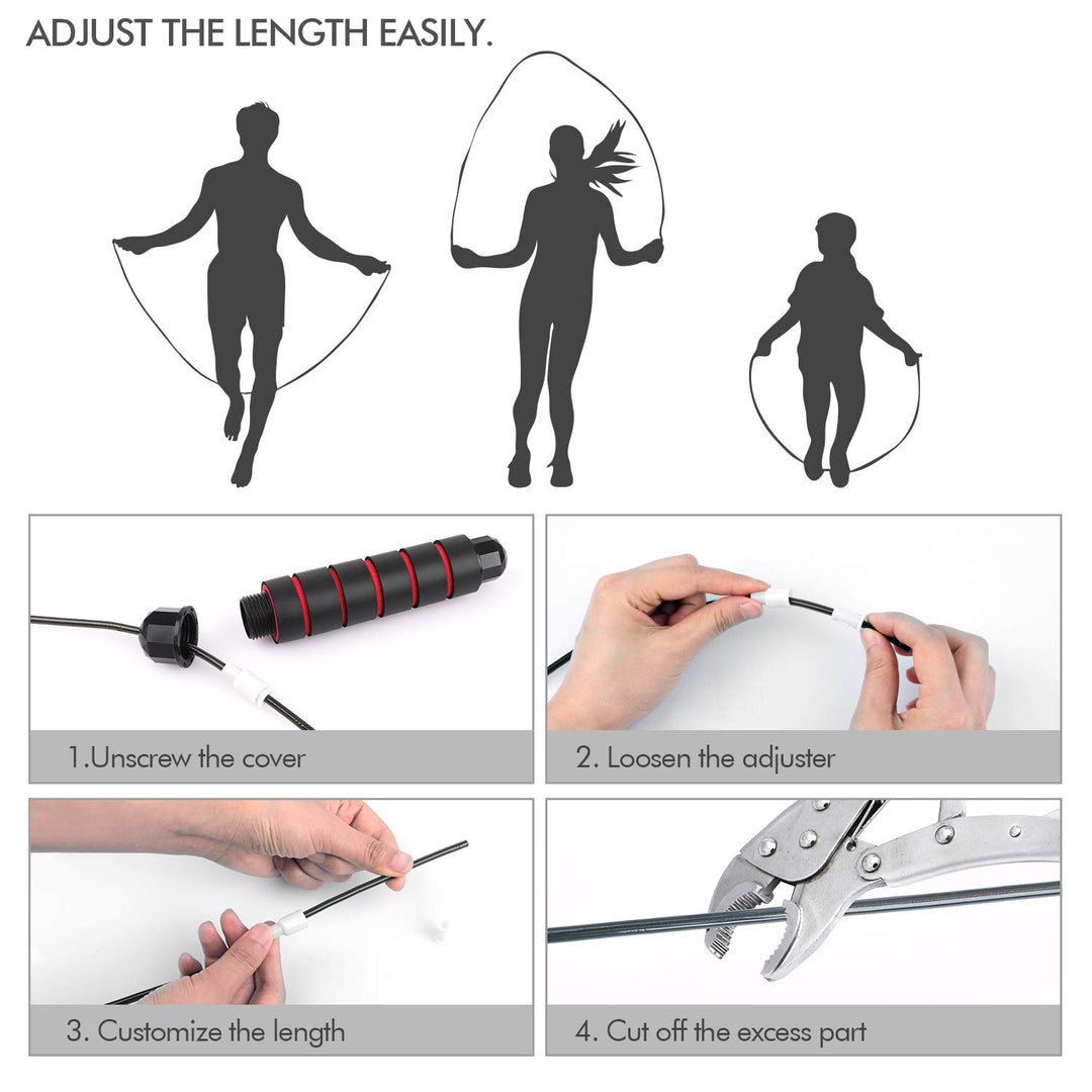 Tangle-Free Jump Rope with Adjustable Steel Cable &amp; Foam Handles for Fast Fitness Workouts - Dreamchaser Headquarters