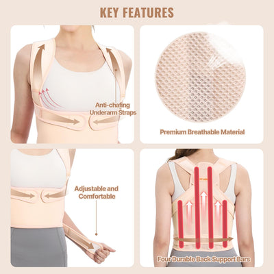 The posture corrector for back pain by Fit Geno featuring adjustable straps for customized support.