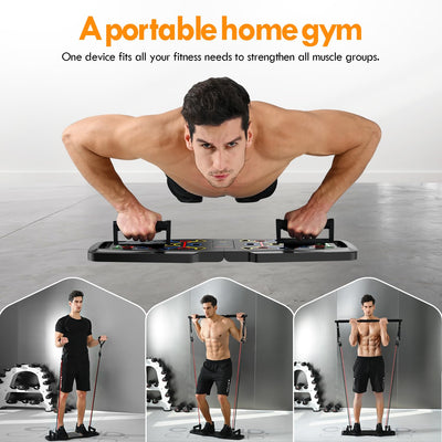 Foldable Push Up Board designed for maximum muscle engagement, enabling a full body workout at home effortlessly.