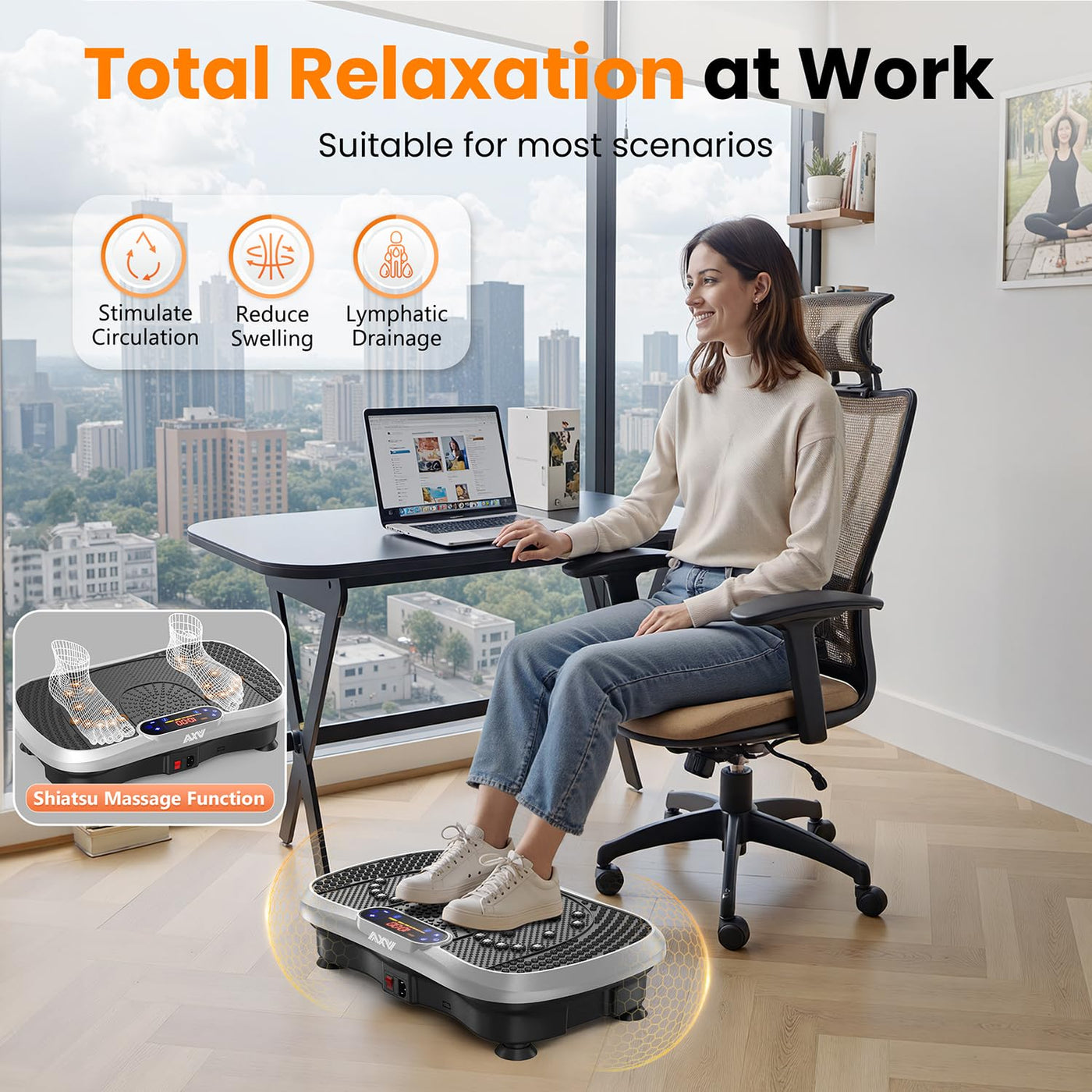 AXV Weight Loss Vibrating Platform - Full Body Shaker Exercise Machine with Remote, Bands & BT Speaker - Dreamchaser Headquarters