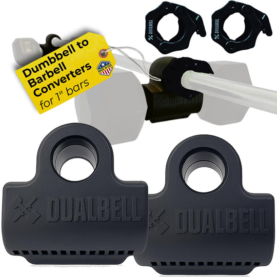 Dualbell Pair Connect Dumbbells to Barbell for Full-Body Strength Training | Adjustable Dumbbell-to-Barbell Conversion System | DreamchaserHQ