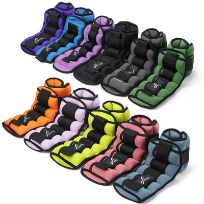 Sportneer Adjustable Weighted Ankle Weights Set 1 Pair 2 4 6 8 10 Lbs Leg Weight Straps for Women Men for Gym,Fitness, Workout,Walking, Jogging,1-5 lbs for Each Ankle, 1 Pair 2-10 lbs (Black) - Dreamchaser Headquarters
