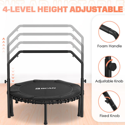 The BCAN Adult Mini Trampoline showing its high-quality construction designed for longevity and user safety.