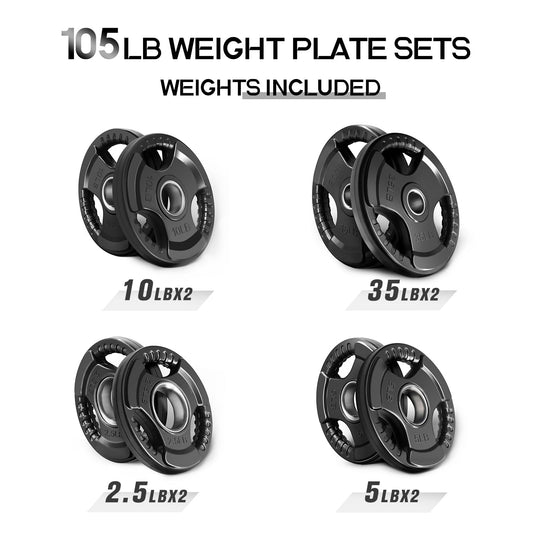RitFit Rubber Grip Weight Plates – Olympic Plates for Safer, Stronger Barbell Training at Home - Dreamchaser Headquarters
