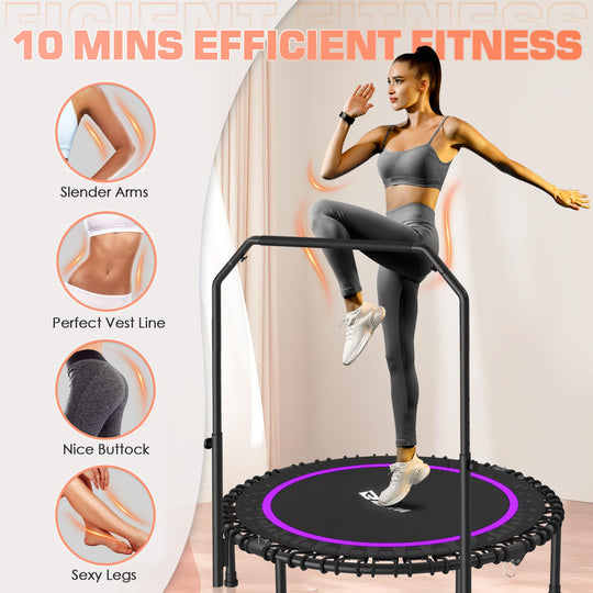 BCAN 40" Fitness Trampoline With Handle - Adjustable Foam, 450 LBS Capacity, Portable &amp; Quiet - Green - Dreamchaser Headquarters