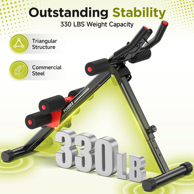 Convenient adjustable ab machine with four incline angles and five height settings for customized workouts.
