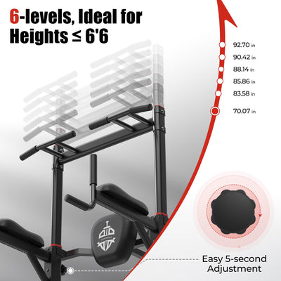 Ergonomic design of the padded armrests on the Sportsroyals Power Tower with a pull up bar for home gym comfort.