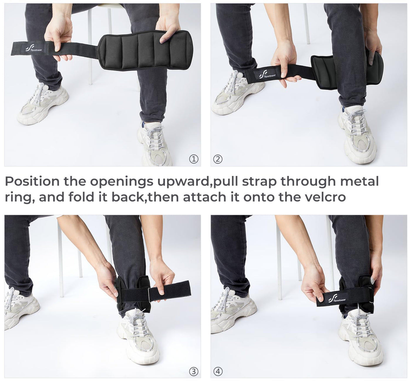 Sportneer Adjustable Weighted Ankle Weights Set 1 Pair 2 4 6 8 10 Lbs Leg Weight Straps for Women Men for Gym,Fitness, Workout,Walking, Jogging,1-5 lbs for Each Ankle, 1 Pair 2-10 lbs (Black) - Dreamchaser Headquarters