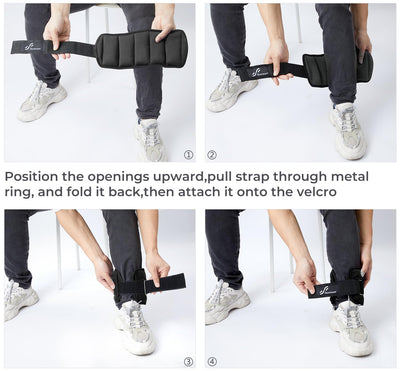 Sportneer Adjustable Weighted Ankle Weights Set 1 Pair 2 4 6 8 10 Lbs Leg Weight Straps for Women Men for Gym,Fitness, Workout,Walking, Jogging,1-5 lbs for Each Ankle, 1 Pair 2-10 lbs (Black) - Dreamchaser Headquarters