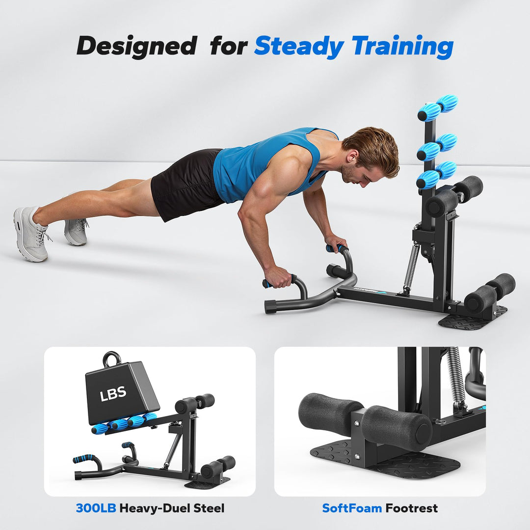 MERACH Deep Squat Machine for Women, Adjustable Glutes Trainer Machine, Core &amp; Leg Exercise, Push Up Workout Equipment at Home Gym(Blue) - Dreamchaser Headquarters