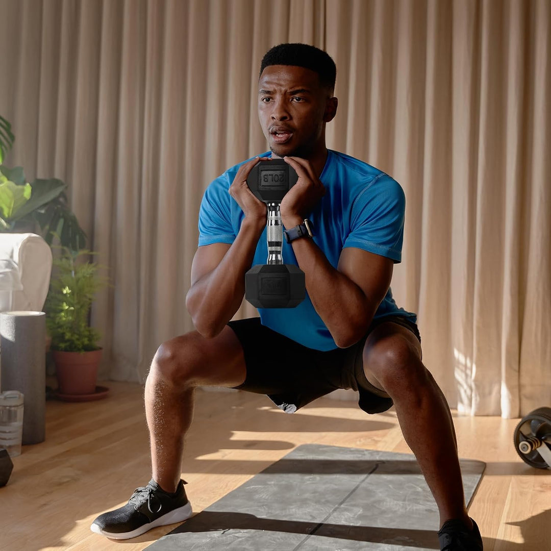 Rubber Hex Dumbbell Set for Full Body Strength Training | DreamChaserHQ