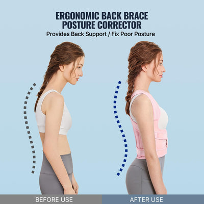 Posture Corrector For Back Pain - Fit Geno Adjustable Back Brace, Full Support & Pain Relief, Breathable Design - Dreamchaser Headquarters