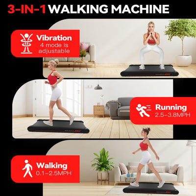 Walking Pad Treadmill showing dual functions, ideal as a portable treadmill for home and office.