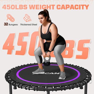BCAN 40" Fitness Trampoline With Handle - Adjustable Foam, 450 LBS Capacity, Portable & Quiet - Green - Dreamchaser Headquarters
