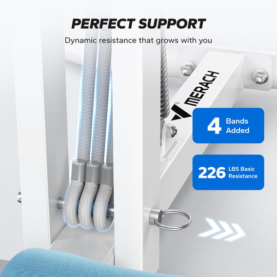 MERACH Deep Squat Machine for Women, Adjustable Glutes Trainer Machine, Core &amp; Leg Exercise, Push Up Workout Equipment at Home Gym(Blue) - Dreamchaser Headquarters