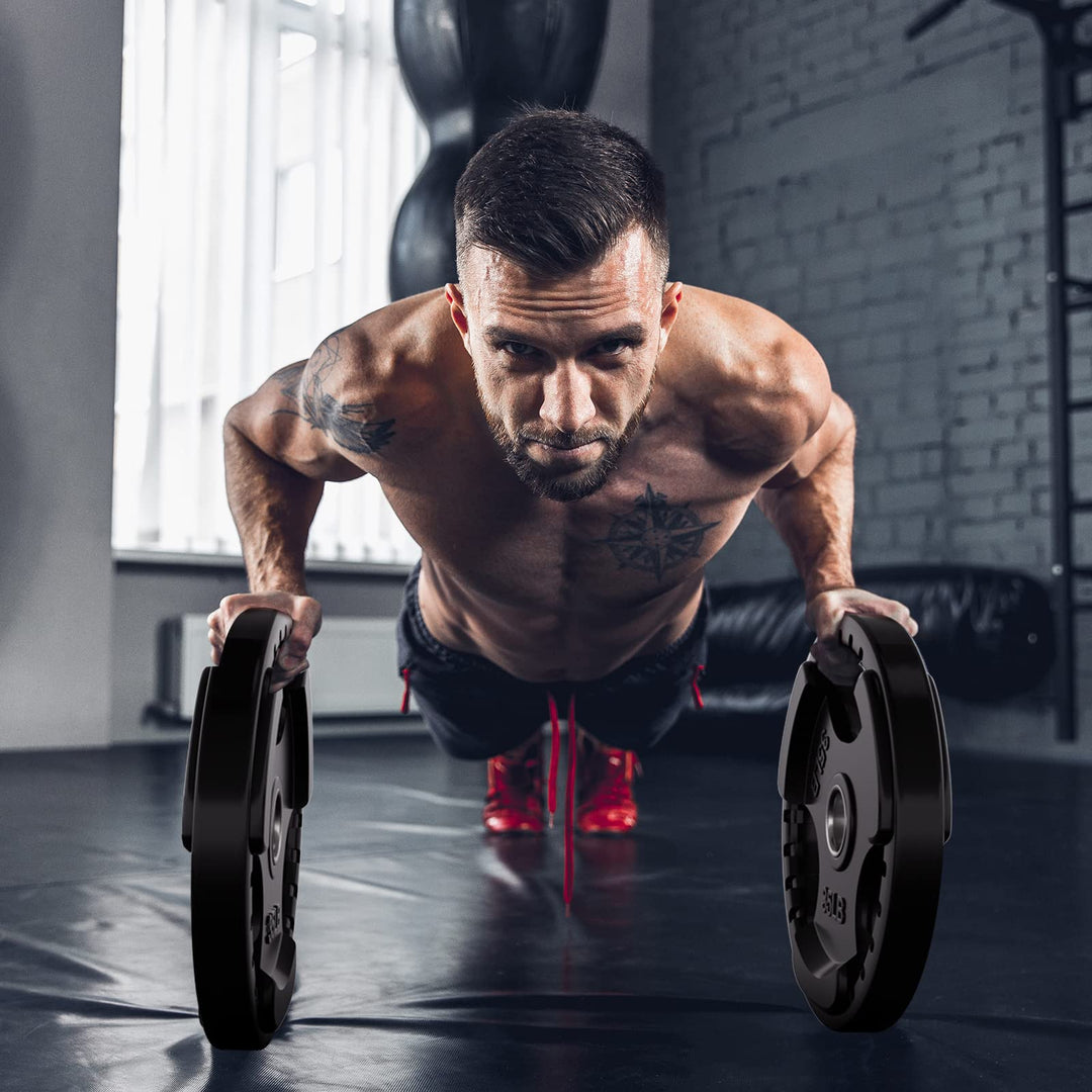 RitFit Rubber Grip Weight Plates – Olympic Plates for Safer, Stronger Barbell Training at Home - Dreamchaser Headquarters