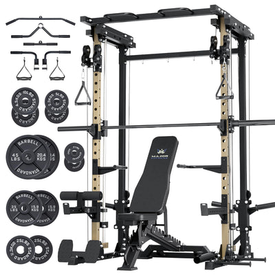 Major Fitness Drone3 Machine – All-in-One Home Gym Squat Rack with Weight Bar, Cable Crossover Machine - Dreamchaser Headquarters