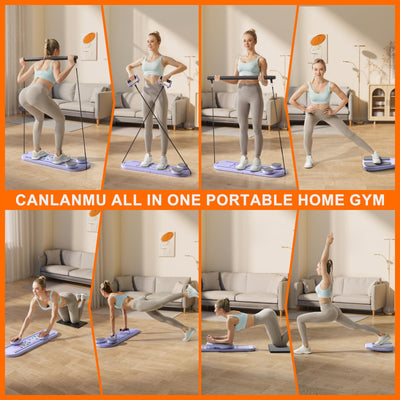 Canlanmu pink Pilates Reformer - versatile multifunctional ab board for effective at-home workouts.