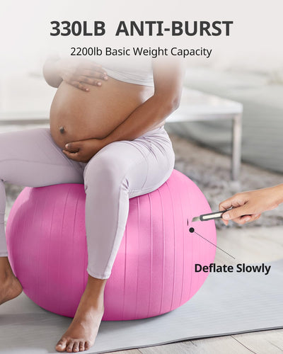 User sitting on Trideer Yoga Ball replacing a traditional office chair, utilizing it as an exercise ball for therapy.