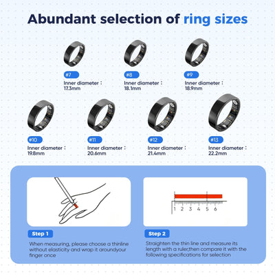 Smart Health Ring for Women & Men Fitness Tracker with Heart Rate, Blood Pressure,Blood Oxygen,Step Counting, Sleep Monitoring,IP68 Waterproof for iPhone and Android, No Subscription Fee (Black, 9) - Dreamchaser Headquarters