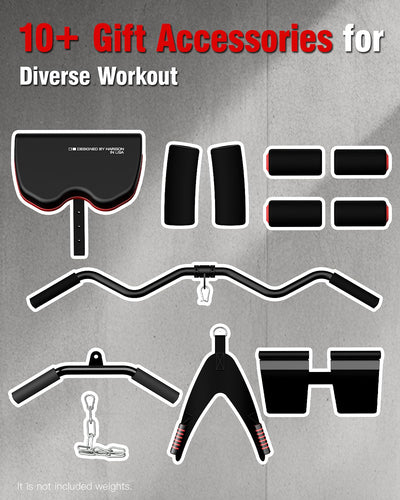 HARISON Home Gym - Full Body Workout Equipment, Exercise Equipment, Fitness Equipment, Multifunctional Home Gym Equipment for Home with Pulley System, Weight Bench, Rowing Machine - Dreamchaser Headquarters