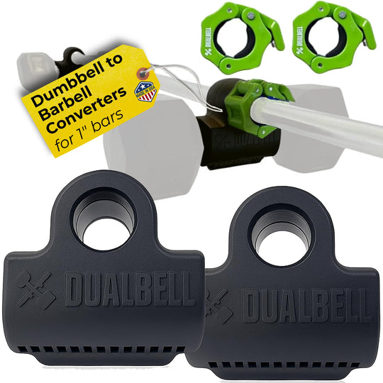 Dualbell Pair Connect Dumbbells to Barbell for Full-Body Strength Training | Adjustable Dumbbell-to-Barbell Conversion System | DreamchaserHQ