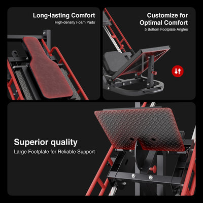 Dripex Leg Press Machine, Leg Press Machines for Home Gym, Professional Leg Press Hack Squat Machine Combo with 4 Weight Plate Storage Holders for Full Lower Body Workout - Dreamchaser Headquarters