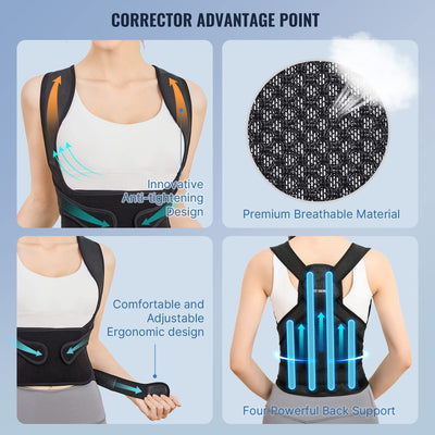Fit Geno Back Brace showcasing functionality as a posture corrector for back pain support.
