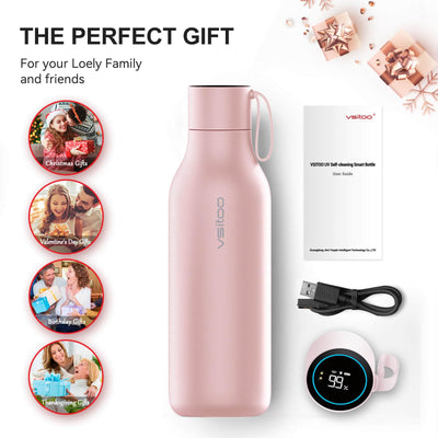 VSITOO 33 oz Smart Self-Cleaning Water Bottle,Stainless Steel Vacuum Flask,BPA-Free, One-Touch Clean,30-Day Battery, Magnetic Charging,Portable Bottle for Travel,Gym or Office,Black - Dreamchaser Headquarters