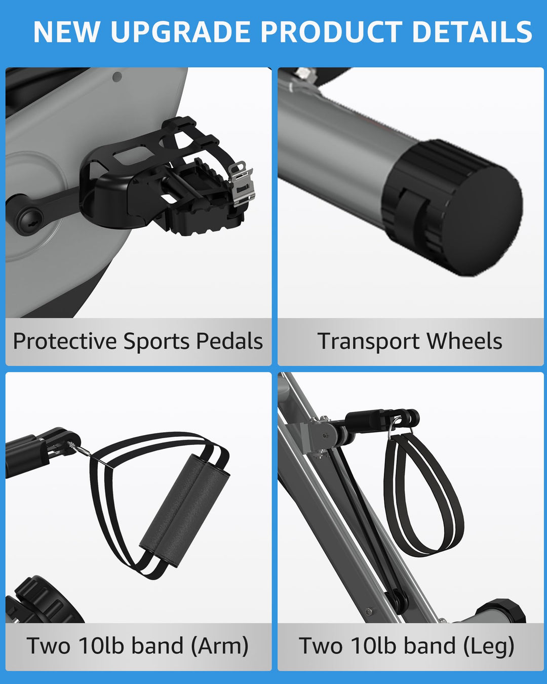 Foldable Exercise Bike 5 IN 1 with 16-Level Magnetic Resistance, Silent 20dB Operation &amp; 300LB Capacity - Dreamchaser Headquarters