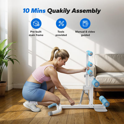 MERACH Deep Squat Machine for Women, Adjustable Glutes Trainer Machine, Core & Leg Exercise, Push Up Workout Equipment at Home Gym(Blue) - Dreamchaser Headquarters