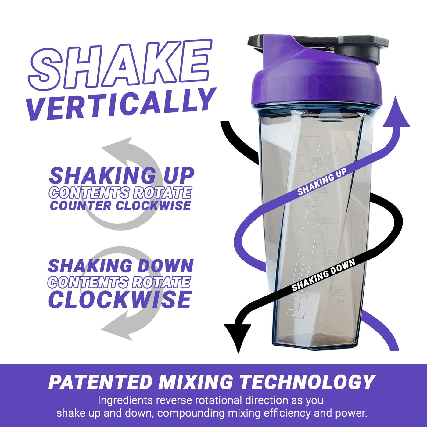 HELIMIX 2.0 portable blender bottle shown mixing protein shakes for pre-workout energy.