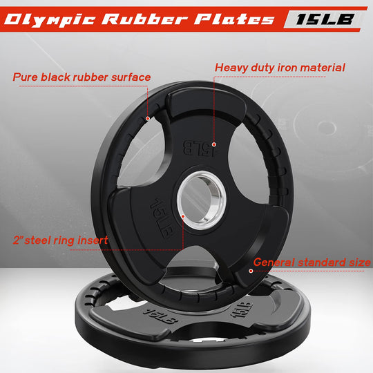 RitFit Rubber Grip Weight Plates – Olympic Plates for Safer, Stronger Barbell Training at Home - Dreamchaser Headquarters