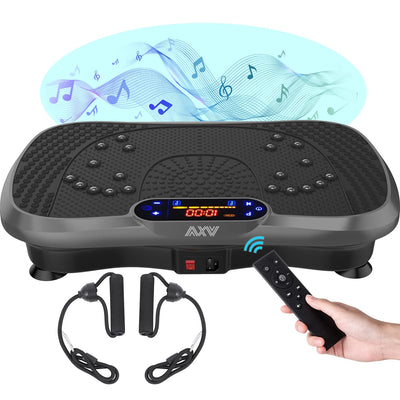 Engaging workout on AXV Vibration Plate, focusing on weight loss and overall fitness through vibrations.