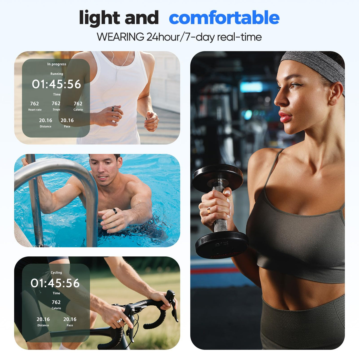 Smart Health Ring for Women & Men Fitness Tracker with Heart Rate, Blood Pressure,Blood Oxygen,Step Counting, Sleep Monitoring,IP68 Waterproof for iPhone and Android, No Subscription Fee (Black, 9) - Dreamchaser Headquarters