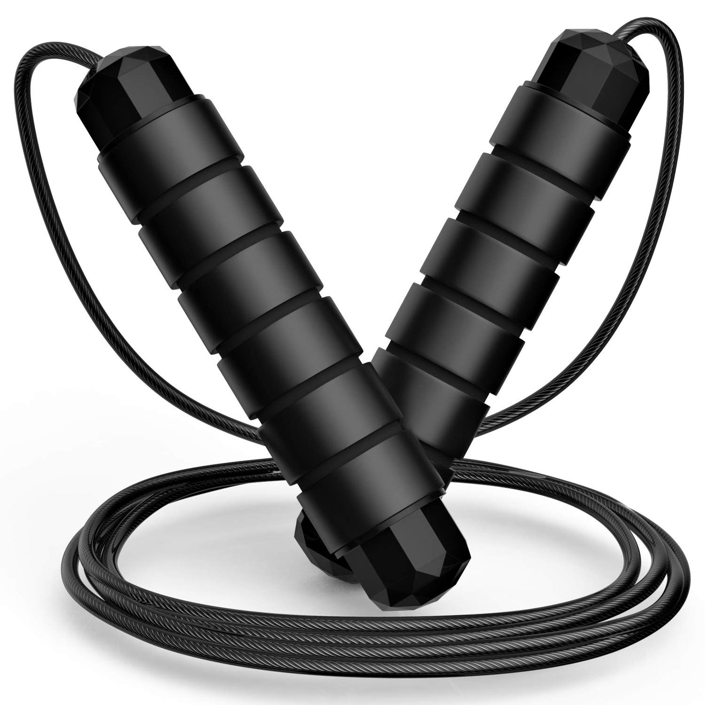 Tangle-free jump rope featuring adjustable length, perfect for women, men, and kids, with ergonomic foam handles for comfort.