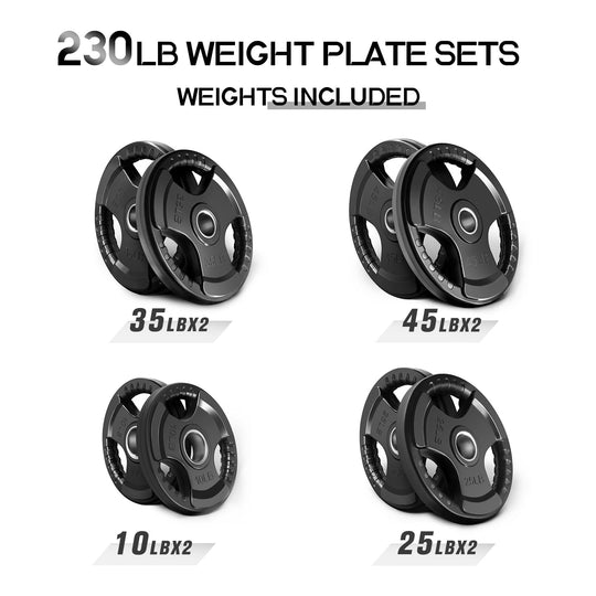 RitFit Rubber Grip Weight Plates – Olympic Plates for Safer, Stronger Barbell Training at Home - Dreamchaser Headquarters