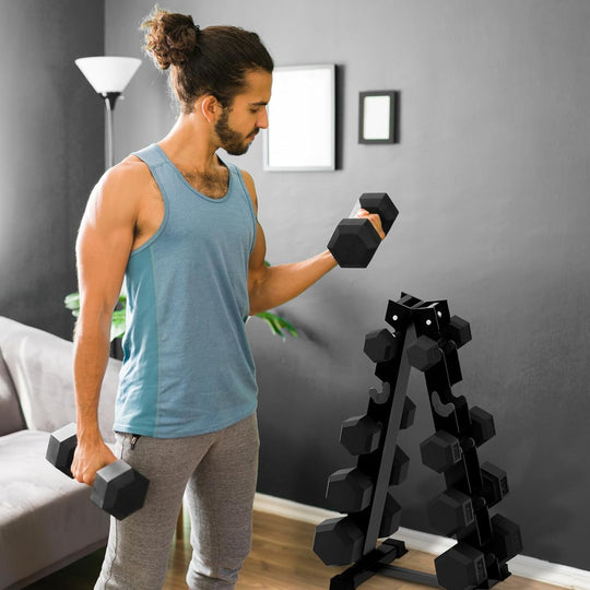 Rubber Hex Dumbbell Set for Full Body Strength Training | DreamChaserHQ