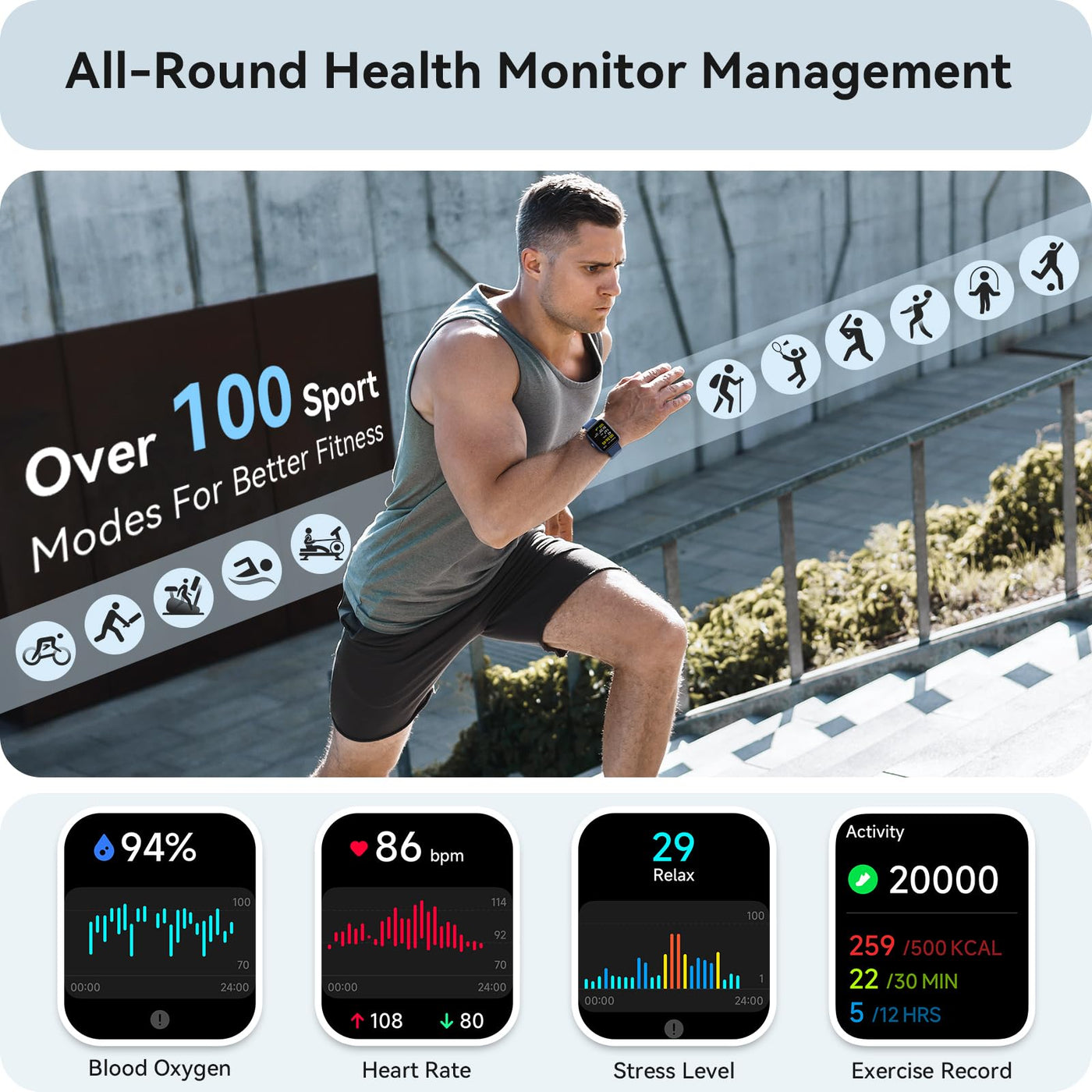 Smart Watch for Women Men, Smartwatch for iPhone & Android Bluetooth (Answer/Call) Built-in Alexa, 1.91" HD Fitness Tracker with 105+ Sport Modes, IP68 Waterproof, Sleep/Heart Rate/SpO2/Stress Monitor - Dreamchaser Headquarters